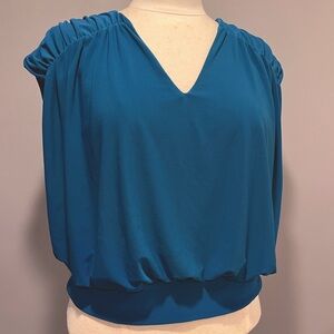 NWT Express Polished Matte Jersey Ruched Banded Bottom Top.